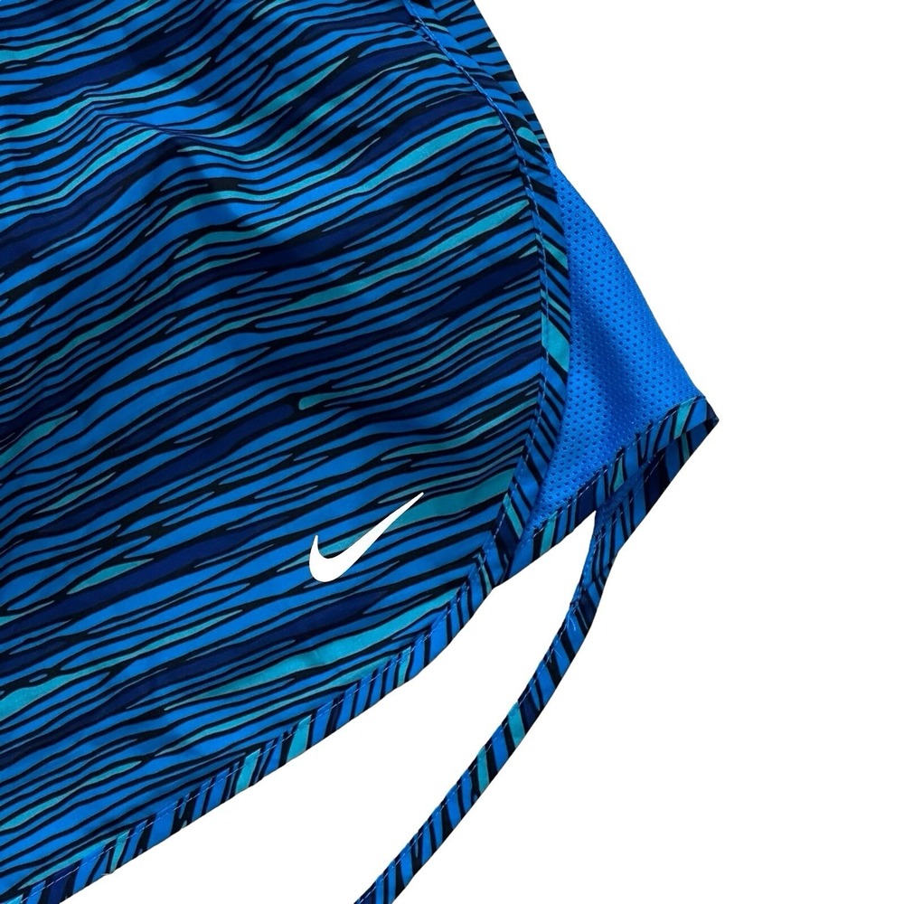 NIKE RUNNING WOMENS DRI-FIT TEMPO ULTRA SHORTS 3" 723944 Blue Stripe Print XL - Picture 2 of 10